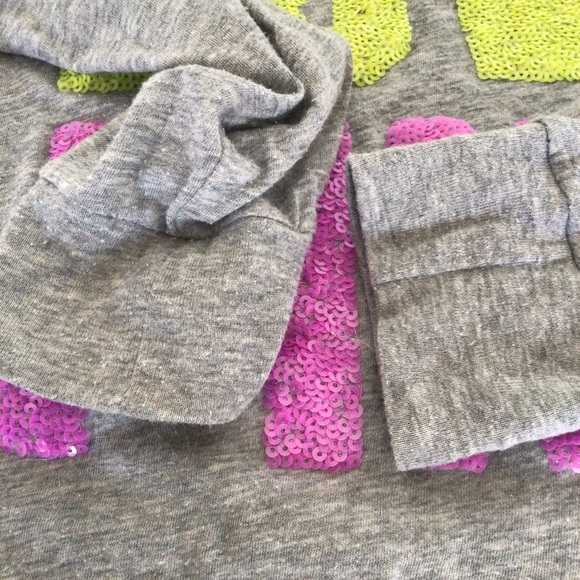 PINK VICTORIAS SECRET SEQUIN GRAY LONG SLEEVE TOP SMALL - Picture 9 of 10